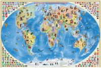 Настенная политическая карта мира для дошкольников "Страны и народы -2" - «globural.ru» - Дербент