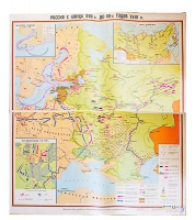 Учебная карта "Россия с конца XVII в. до нач. 60-х г.г. XVIII в." 1100*1400 мм (матовое, 2-стороннее лам.) - «globural.ru» - Дербент