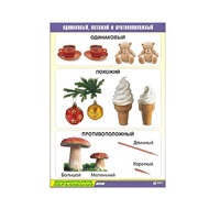 Таблица демонстрационная "Одинаковый, похожий и противоположный" (винил 70x100) - «globural.ru» - Дербент