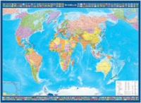 Настенная политическая карта мира с флагами на английском языке - «globural.ru» - Дербент