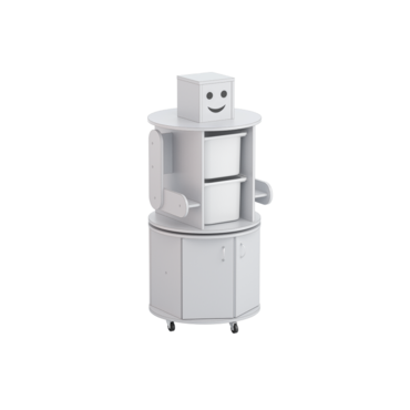 Тумба поворотная Робот-Робик (серый/белый) - «globural.ru» - Дербент