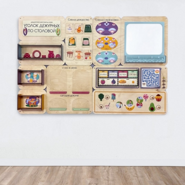 Дидактическая настенная панель «Уголок дежурных по столовой» - «globural.ru» - Дербент