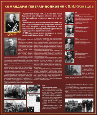 Тематический исторический стенд "Командарм генерал-полковник ВИ Кузнецов" - «globural.ru» - Дербент