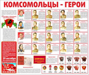 Тематический стенд "Комсомольцы-герои" - «globural.ru» - Дербент